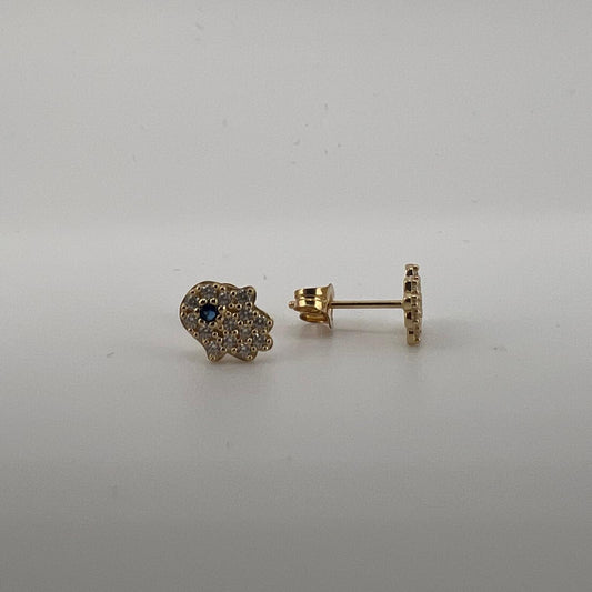 14k Hamsa CZ Earrings AD™